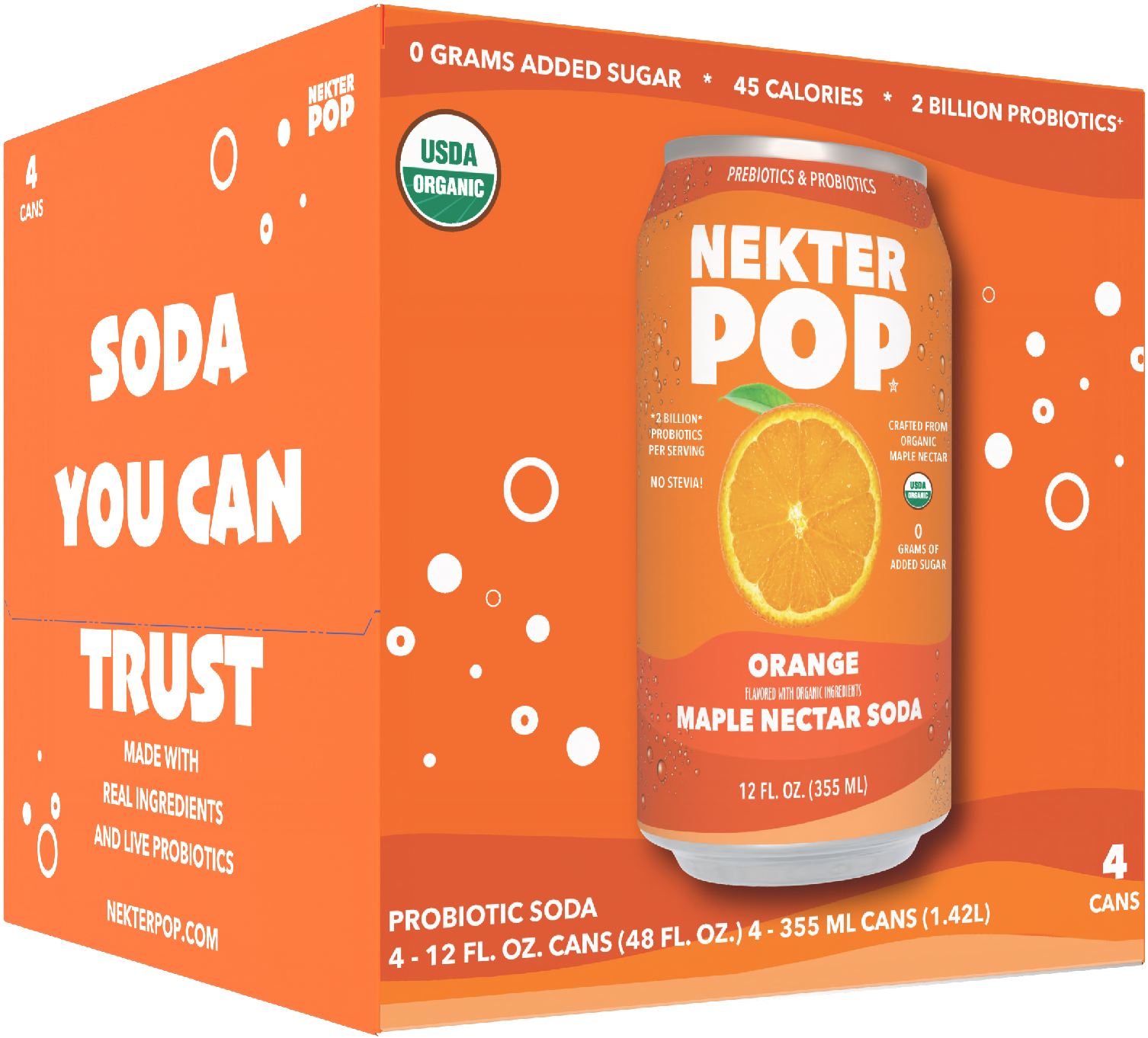 Nekter Pop Orange - Maple Nectar Probiotic Soda 12-Pack – NEKTER POP