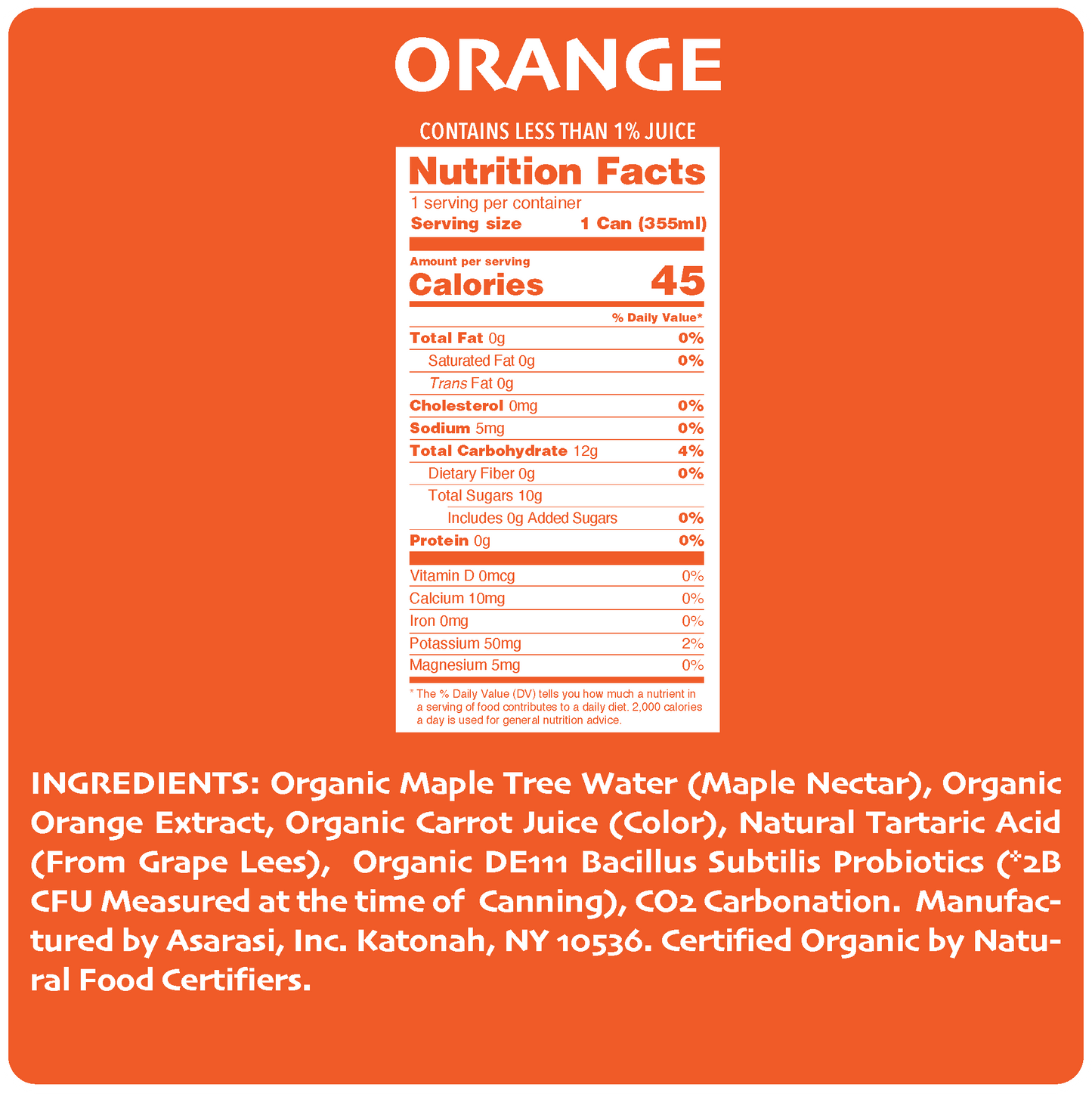 Nekter Pop Orange Probiotic Soda 12-Pack