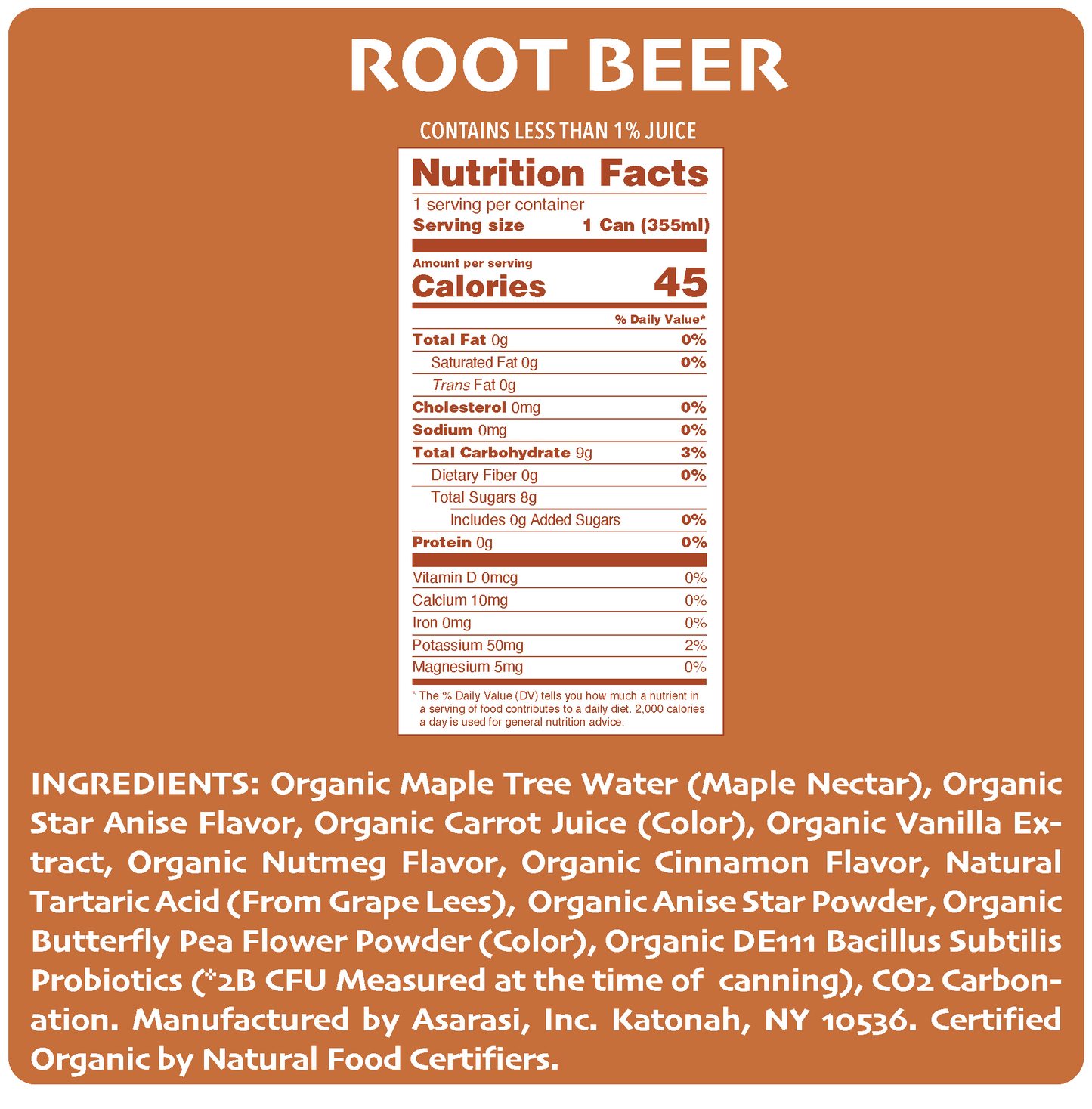 Nekter Pop Maple Root Beer Probiotic Soda 12-Pack