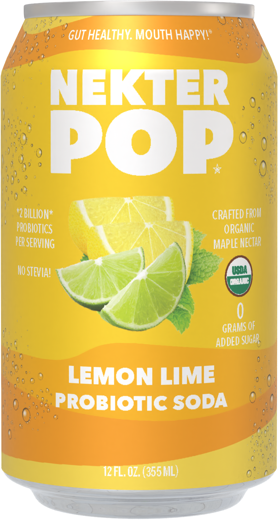 Nekter Pop Lemon-Lime -Maple Nectar Probiotic Soda 12-Pack