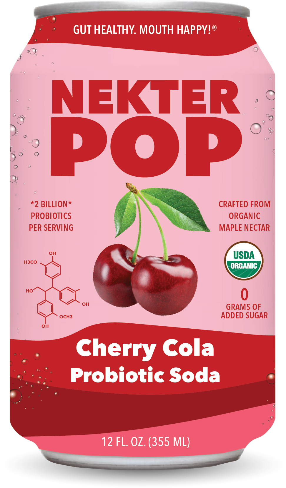 Nekter Pop Cherry-Cola Probiotic Soda 12-Pack