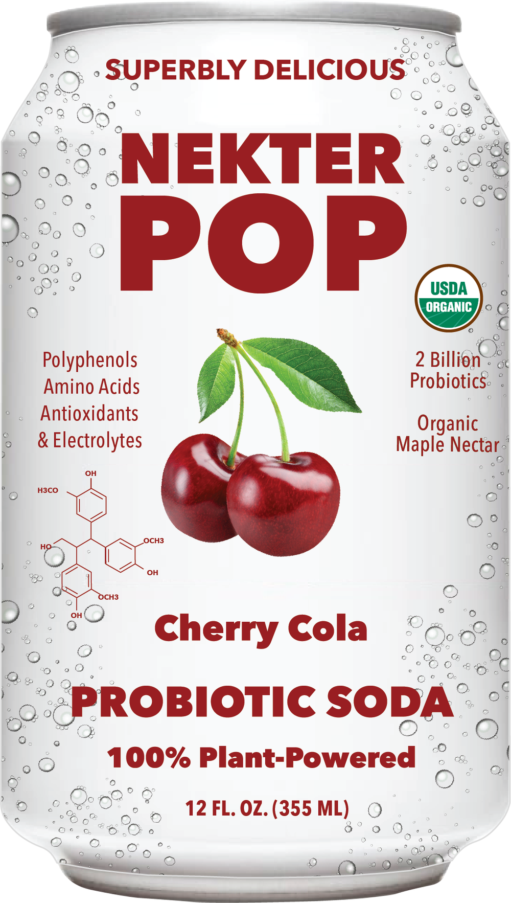 Nekter Pop Cherry-Cola Probiotic Soda 12-Pack