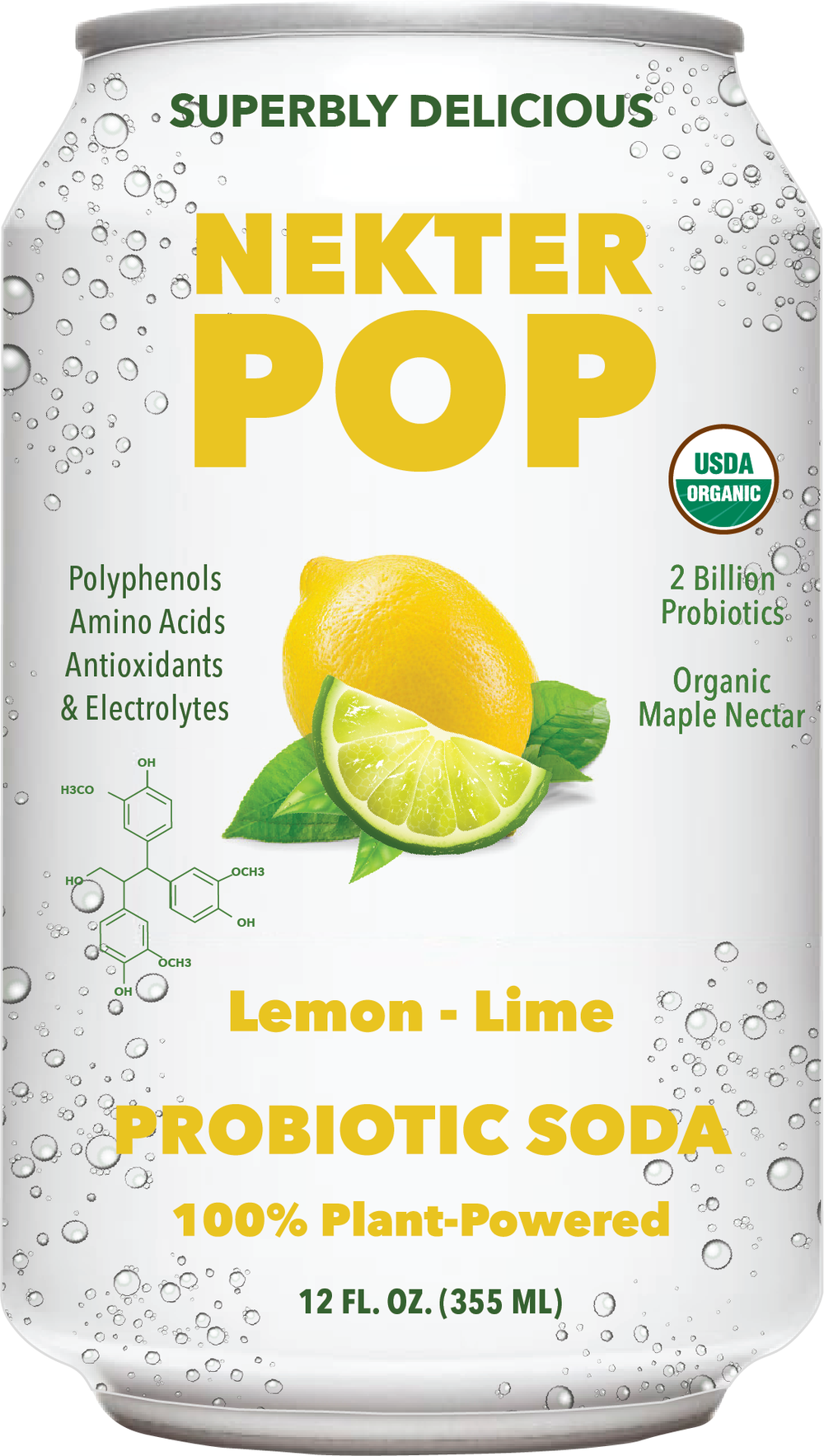 Nekter Pop Lemon-Up Probiotic Soda 12-Pack