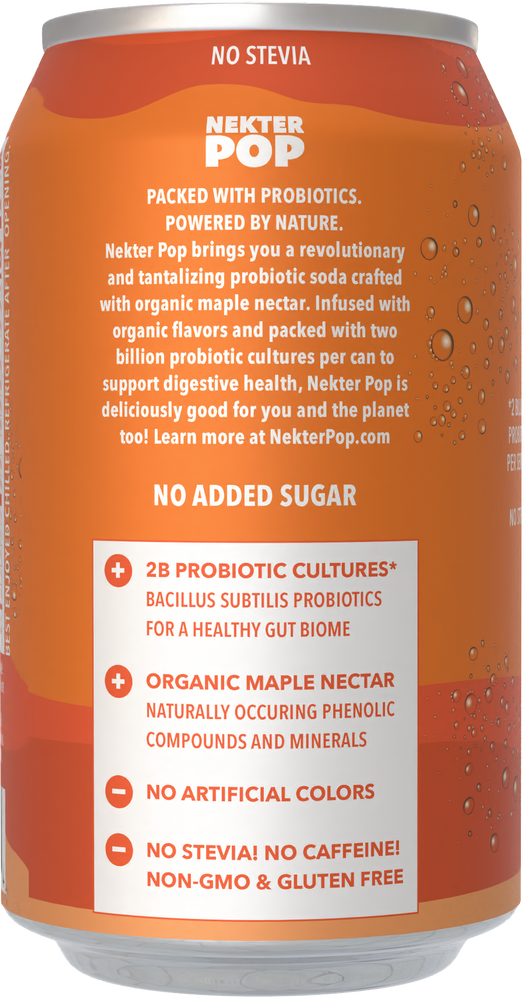 Nekter Pop Orange Probiotic Soda 12-Pack