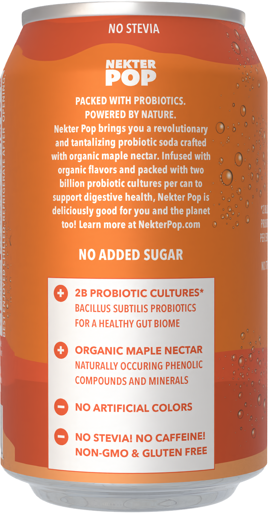 Nekter Pop Orange Probiotic Soda 12-Pack