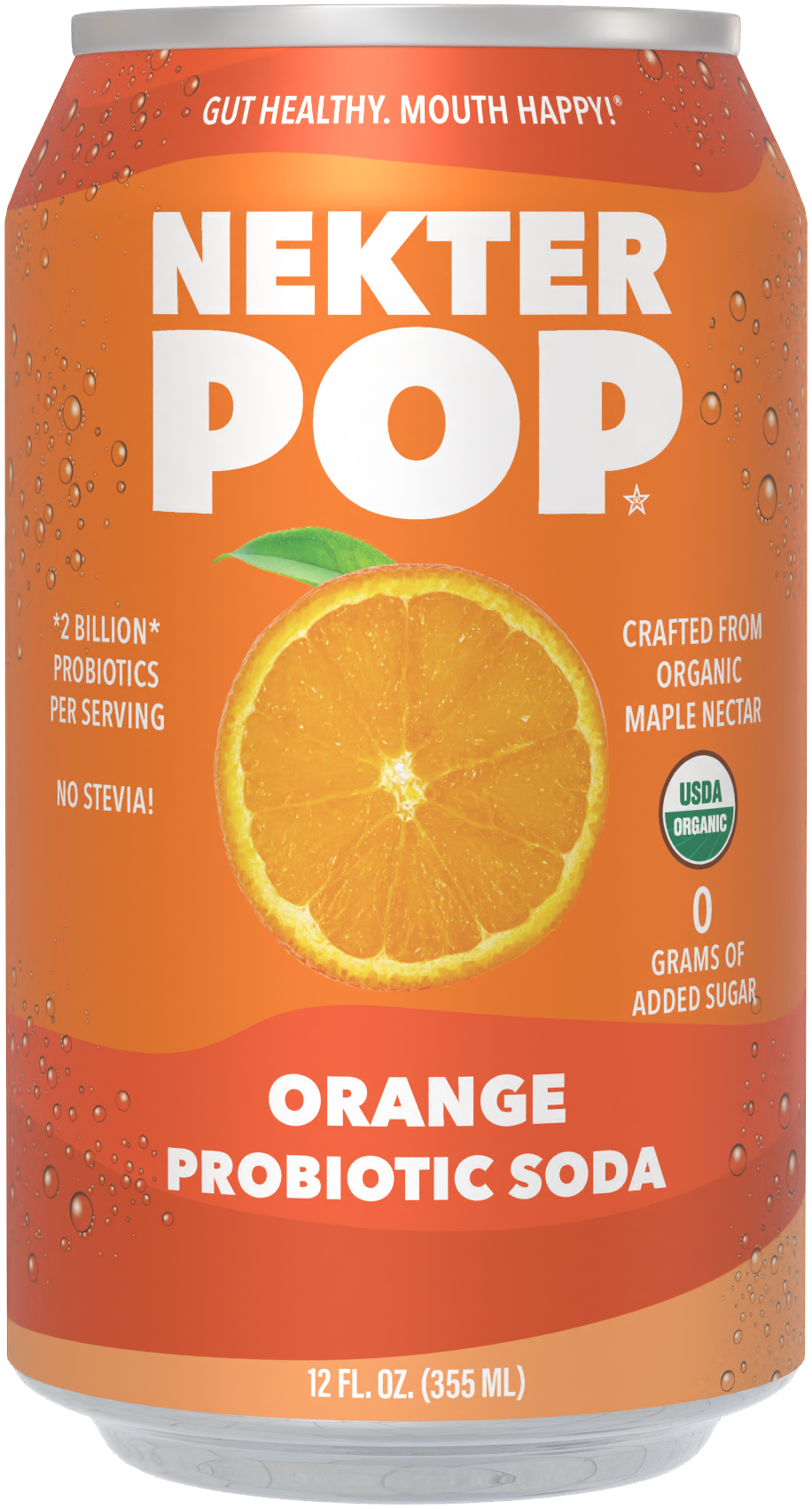 Nekter Pop Orange Probiotic Soda 12-Pack