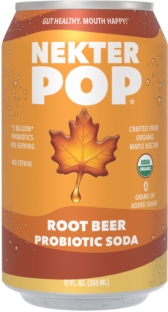 Nekter Pop Maple Root Beer Probiotic Soda 12-Pack