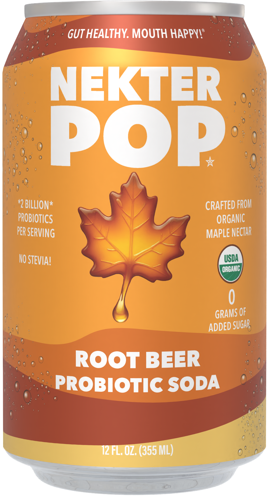 Nekter Pop Maple Root Beer Probiotic Soda 12-Pack